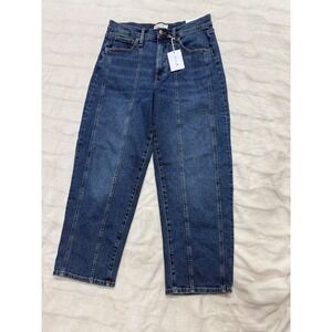 Jessica Simpson Myrtle Barrel Leg Jeans Womens 4 Medium Wash Seam Detail NWT